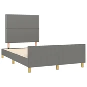 Vidaxl Posteljni okvir brez vzmetnice temno siva 120x190 cm blago