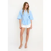 Stradivarius Košulja Od Popelina S Kimono Rukavima Sky Blue Xl