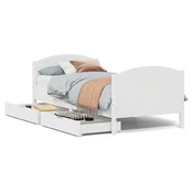 Vidaxl Posteljni okvir brez vzmetnice bel 90x190 cm trdna borovina