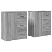Vidaxl Komoda 2 kosa siva sonoma 60x31x70 cm inženirski les