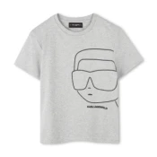 Karl Lagerfeld za fante. Z30425 Siva majica s kratkimi rokavi (12anos= 150cm), Priložnostno, Bombaž, Kratek rokav, otroška moda