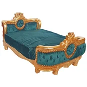Casa Padrino baroque dog bed green/gold - Handmade antique style dog bed - Magnificent dog furniture in baroque style - Antique style pet furniture - Baroque pet furniture