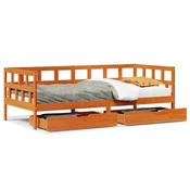 Vidaxl Dnevna postelja s predali brez vzmetnice 90x200 cm trden les