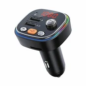 FM Transmitter FIREBIRD by ADDA FM-001-RGB, Ambient Tune, Bluetooth 5.0, 2xUSB-A, crni