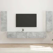 Set zidnog ormarica za TV 4 pcs Betonski sivi Konstruirano drvo
