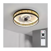 Brilagi - LED prigušiva plafonski ventilator LED/34W/230V 50 cm crna/zlatna + daljinski upravljac