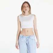 Calvin Klein Jeans Aop Cropped Tank Top Warp Logo White M