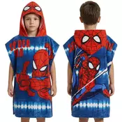 MARVEL COMICS MARVEL SpiderMan Bazenjska brisača, hitro sušeča pončo s kapuco za otroke na plažo, 100% bombaž