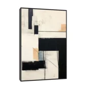 Canvas Slika na platnu Monohromna geometrija, 50x75 cm, Sa ramom, Crna