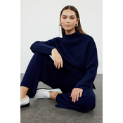 Trendyol Navy Blue Regular Trousers Knitwear Bottom-Top Set