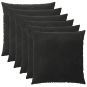 vidaXL Prevleka za blazino 6 pcs HEERLEN Črna 80 x 80 cm Žamet