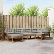 Set vanjskih sofa 6 kom. Prirodna i svjetlosiva