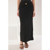 Trendyol Black Gold Accessory Detail Flexible Maxi Knitted Fish Skirt