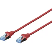 Digitus LAN (RJ45) Omrežni Priključni kabel CAT 5e SF/UTP [1x Moški konektor RJ45 - 1x Moški konektor RJ45] 3 m Rdeča Zviti pari Digitus