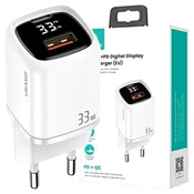 USAMS USAMS OMREŽNI POLNILEC 1XUSB-C 1XUSB PD3.0 QC3.0 33W ZA TELEFON BEL, (21974820)