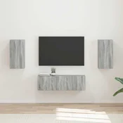 vidaXL vidaXL Set omare za televizijo na steni 4 pcs Siva Sonoma, (5000132206)