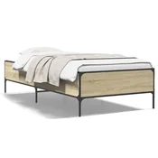 shumee vidaXL Posteljni okvir, hrast sonoma, 90x190 cm, material na osnovi lesa