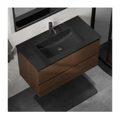 Kopalniška omarica z umivalnikom KENWOOD 91 cm oreh/črna