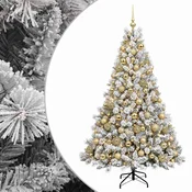 Vidaxl Umjetno božično drevo z okrasnimi kroglami 240 cm 300 LED
