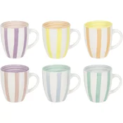 Gastro skodelica za kavo, porcelanasta, s pastelnimi črtami, prostornina: 0,34 l