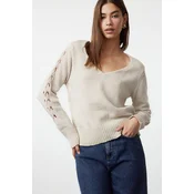 Trendyol Milla ženski duks Twoaw24Kz01217, bež-stone