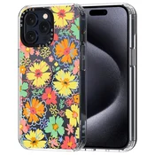 Infostyle MOSNOVO ovitek za iPhone 15 Pro Max – Retro Boho Hippie Flowers