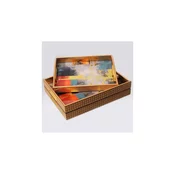 SET 2x Okrasni pladenj 40x30/35x25 cm zlata