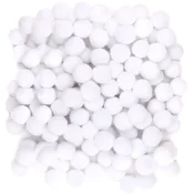 Poliestrski POMPOMI BELI Dekorativni 1cm 120 kosov.