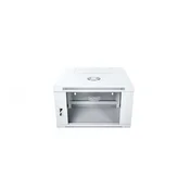 6U wall mounting cabinet 19 rack 600x550, glass door, double sectioned, mounted, 60kg, grey (RAL 7035)