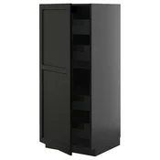 METOD / KNIVSHULT Visoki element s fiokama, Crnosiva/Lerhyttan crno bajcovano, 60x60x140 cm
