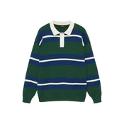 Pull&Bear Pulover kremna/modra/temno zelena/bela