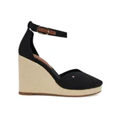 Tommy Hilfiger Nizki čevlji Flag High Wedge Espad Closed Toe FW0FW08494 Črna