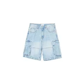 Cropp - Denim kratke hlače z učinkom pranja - modra
