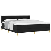 Vidaxl Postelja z vzmetnico z vzmetnico Črna 200 x 180 cm blago
