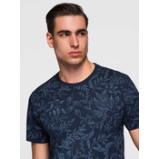 Ombre Mens cotton t-shirt with double printed logo - white