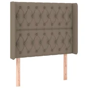 Vidaxl Vzglavje z ušesi taupe 93x16x118/128 cm blago