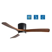 Optonica LED stropni ventilator 18W 3CCT 1440lm IP20 črna+les