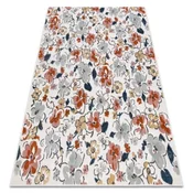 eoshop Preproga Structural BOTANIC 65239 Flowers, ravno tkana za balkon, teraso - ecru ( - Velikost: 78x150 cm)