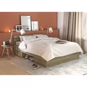 eoshop Večnamenska postelja MICHIGAN 140x200, hrast Kronberg, s predali