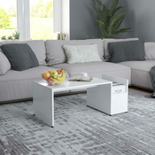 Stolic za kavu bijeli 90 x 45 x 35 cm konstruirano drvo