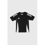 Otroška bombažna kratka majica adidas Performance TIRO24 SWTEEY črna barva
