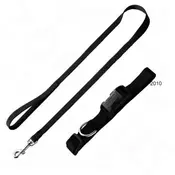 Hunter komplet: Ecco Sport ogrlica i povodac, crne boje - Ogrlica veličine S + povodac 110 cm / 15 mm