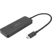 DIGITUS Digitus DS-45333 HDMI / USB-C® adapter [1x USB-C® - 3x ženski konektor HDMI] črna brez vtičnice za polnjenje\, #####4K UHD, (20640860)