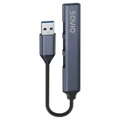SAVIO USB-A razdelilnik SAVIO AK-70: 3x USB 2.0, 1x USB 3.1 Gen 1 (5 Gbps)