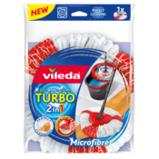 VILEDA turbo mop rezerva 2u1 (plastika, mikrofiber), bela-crvena