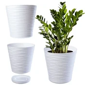 KADAX Cvetlični lonec s stojalom za rože, okrogel, 18 cm, bela plastika