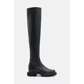 Usnjeni elegantni škornji AllSaints Leona Boot ženski, črna barva, W097FB
