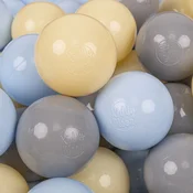 shumee KiddyMoon plastične kroglice 7 cm pastelno modro-pastelno rumeno-sivo, komplet 300 igrač žogic