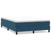 Vidaxl Box spring postelja brez vzmetnico temno modra 160x210 cm žamet