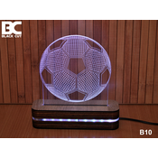 Black Cut 3D Lampa Fudbalska Lopta RGB